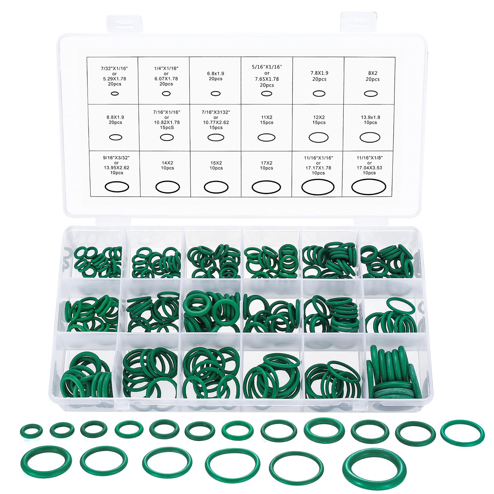 Purple 270 Pcs Rubber O-Ring Set - Assorted Seal Kit with Grommet and Starter Kit for Pressure Washer and Mixer Taps