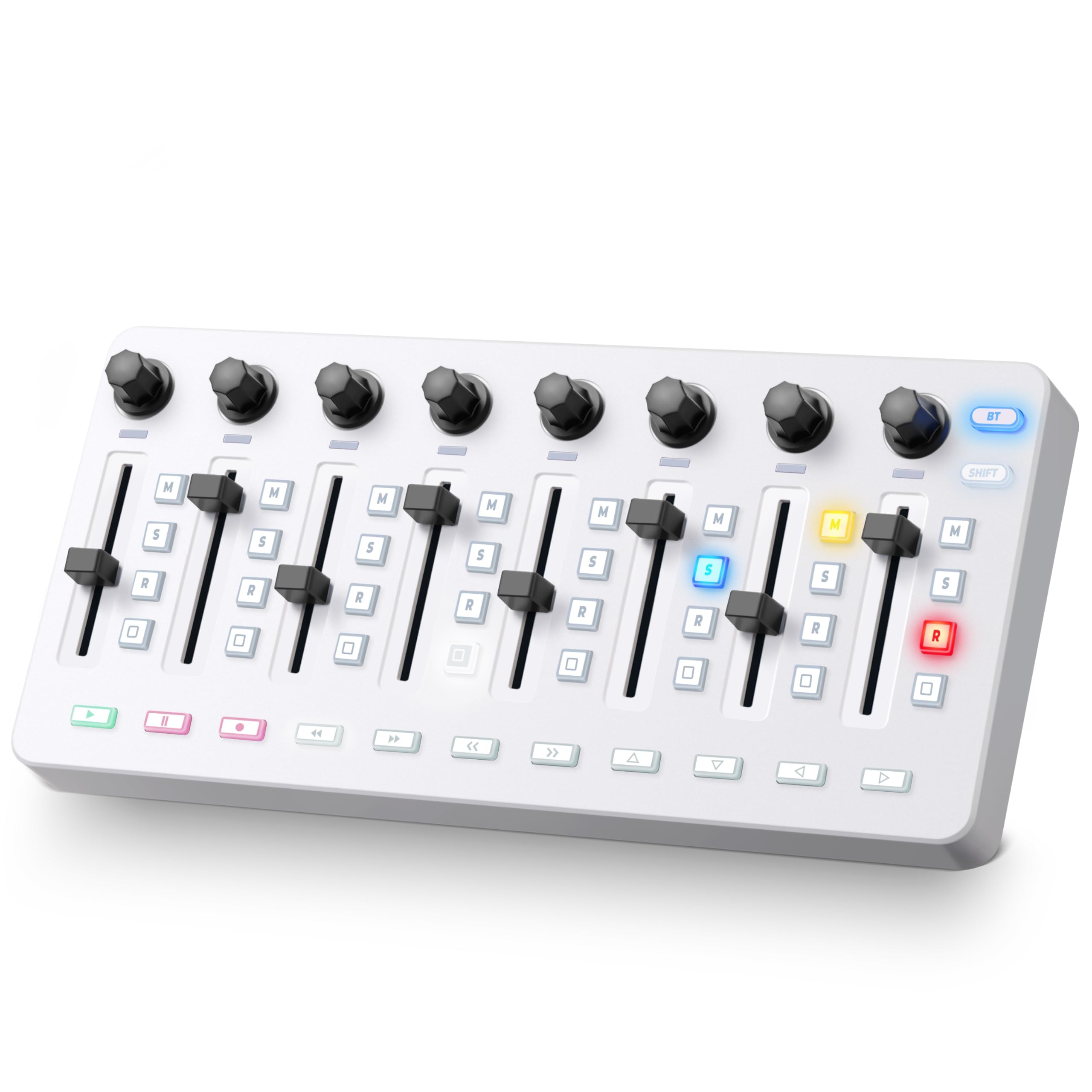 Photo 1 of Vangoa Wireless Midi Controller Mixer Mute, Portable USB Midi Keyboard controlador Mixing Console 43 Backlit Button, 8 Channel Faders with LED indicator, 8 Assignable Endless Knobs for Daw, Mac, PC