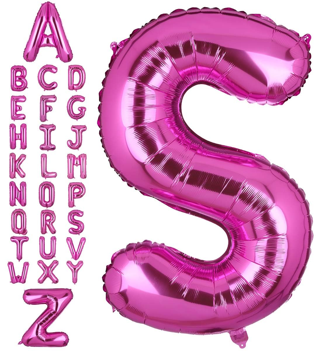 40 Inch Giant Pink Letter S Foil Helium Balloons Big Single Mylar Balloon Birthday Party Decoration Supply Baby Shower (Pink S)