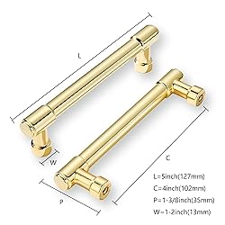 khtumeware 10-Pack 4inch Hole Center Polished Brass