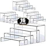 Aheroi Display Risers, 16 Pcs 4 Set Acrylic Riser