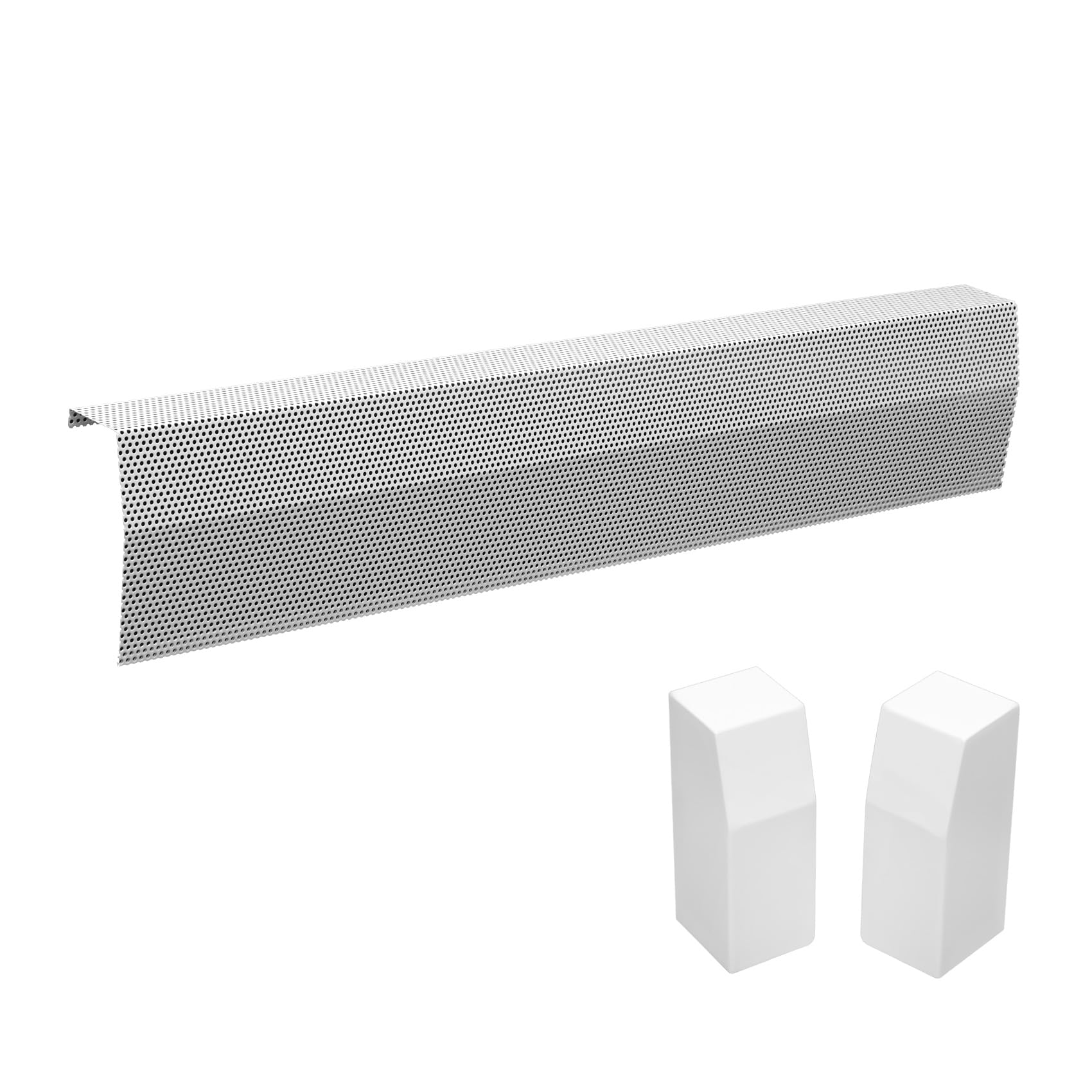 Photo 1 of Upgraded 3 FT Base board Heater Cover with Left and Right Endcaps, Galvanized Steel Easy Slip-On Heater Cover for Replacing Old and Rusty Looking Electric and Hydronic Base board Heat Covers