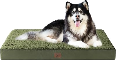 EHEYCIGA Orthopedic Dog Bed XXL Removable Washable Cover Dark Green 127x91x10cm