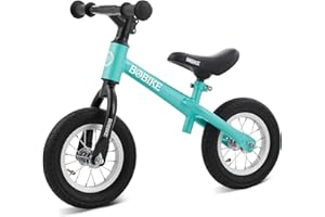 Bobike Toddler Balance Bike with Inflatable Rubber Tires, Kids Push Balance Bike Toys for 18 Month to 4 Year Old Boys Grils Adjustable Seat and Handlebar No-Pedal Training Bike Best Gifts