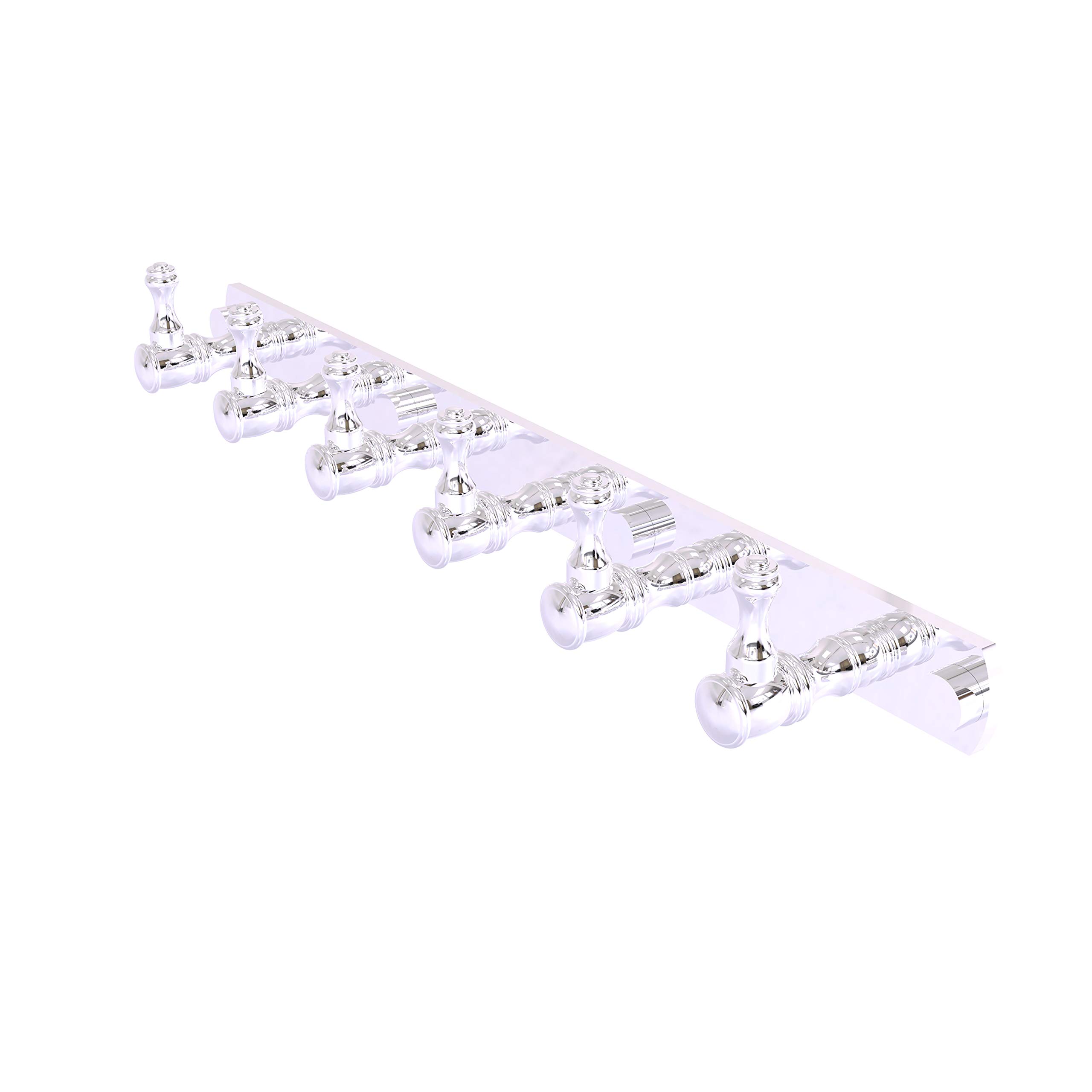 Allied Brass CL-20-6 Carolina Collection 6 Position Tie and Belt Rack Decorative Hook, Polished Chrome