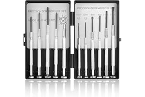 JOTYUA 11 Pcs Small Precision Screwdriver Set, Tiny Screwdriver Set, Mini Screw Driver Kit with Slotted and Phillips Heads, Ideal for Watch, Eyeglasses, Toys, Electronics, Computer Repair