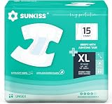 SUNKISS Adult Nappies Maximum Absorbency XLarge 15 Count