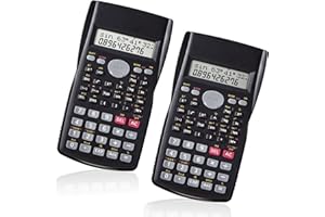 KANBIT Scientific Calculator 2 Pack,2-Line Clear Display 240 Functions Basic Calculator AAA Battery Operated for Math Algebra Fraction Non Graphing Auto Shut-Off Calculator for Students&Business,Black