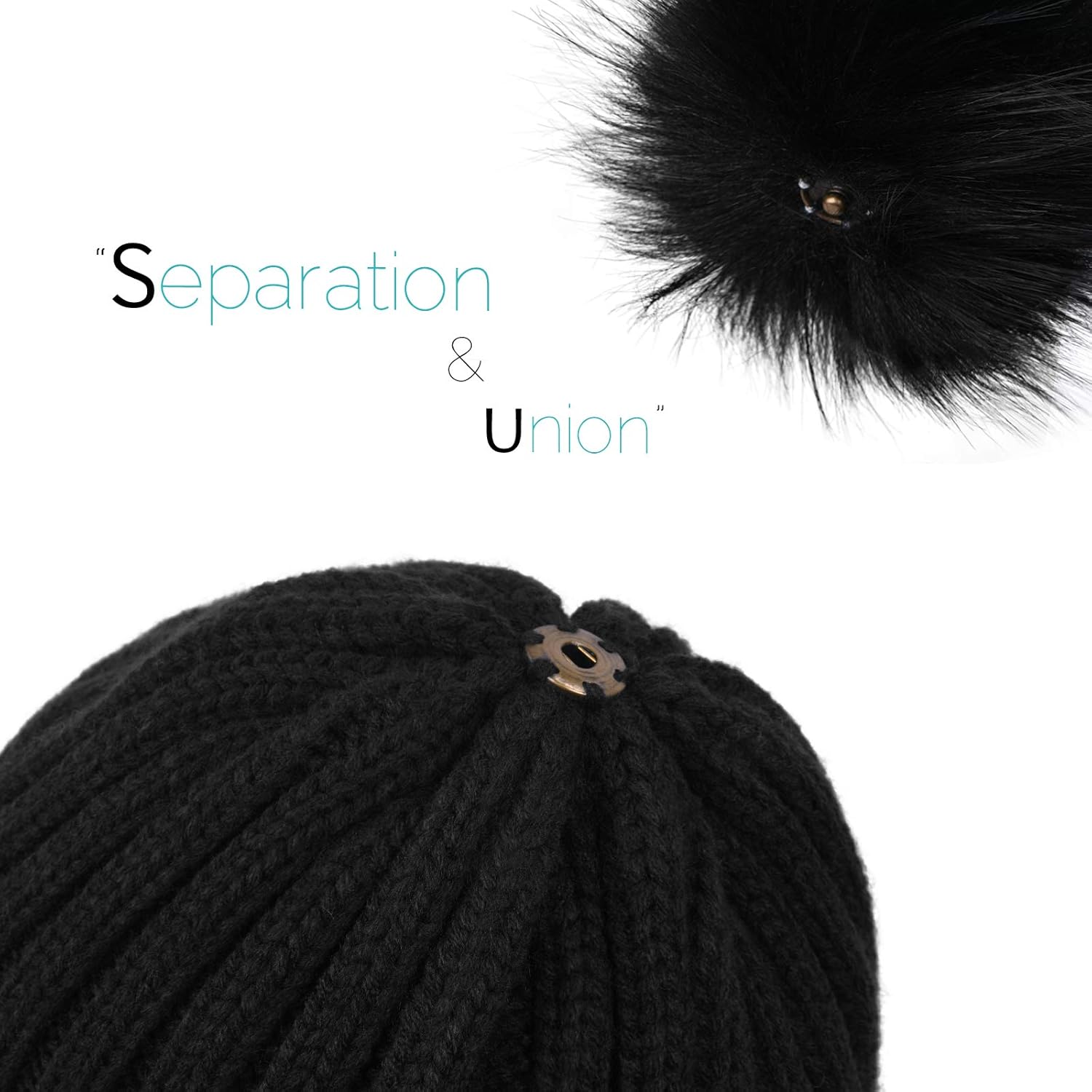 FURTALK Womens Winter Knitted Beanie Hat with Faux Fur Pom Warm Knit Skull Cap Beanie for Women at  Women’s Clothing store