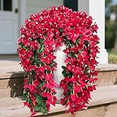 RioBeryo Artificial Fake Hanging Flowers for Outdoors Decorations - 2 Bundles Uv Resistant Faux Plants Outdoor Indoor Planter Decor for Balcony Yard Porch Garden Patio Home Decor(Hot Pink)