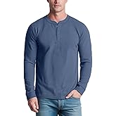 Zengjo Mens Long Sleeve Henley Shirts Casual 3-Button Cotton-Poly Blend T-Shirts