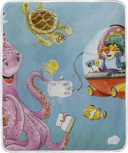 Amazon 毛布 アニメ かめ タコ かわいいシングル ふわふわ 温かい 洗える 肌触り 冷房 防寒対策 春冬 車用 洗濯機可能 耐久性 防ダニ 抗菌防臭 優れ 寝具 オンライン通販