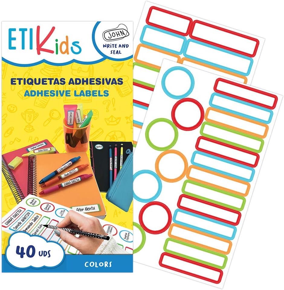 Haberdashery Online40 Multipurpose Customizable Laminated Adhesive Labels (Color) For Daycare And School MulticolorClimatePartner certified