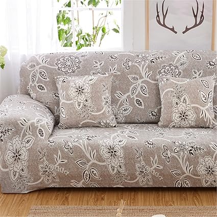 Lembeauty Spandex Stretch Sofa Cover Roman Flower Pattern Printed