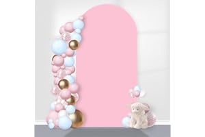 M. CONDUCTED Arch Backdrop Cover, 6FT Wedding Arch Cover Spandex Fitted Arch Covers Stretchy Cardboard Chiara Wall Backdrop Stand Fabric - Pink Arch Backdrop Panels for Birthday Party Baby Shower Banquet Decor