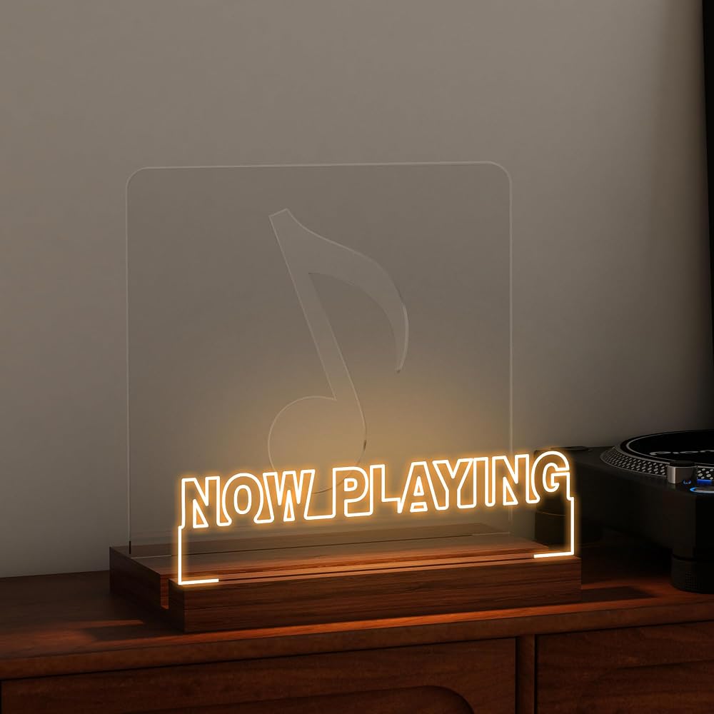 CoolGift Mart Now Playing Vinyl Stand Light Up Display