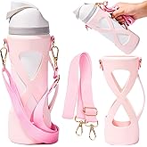 Silicone Boot with Handle for Owala Freesip Water Bottle 24 Oz, Water Bottle Carrier Grip Accessories for Running Bike, Gym Or Jogging