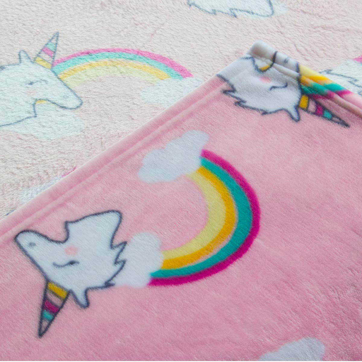 GhomeSoftBabyBlanketandUnicornFuzzyBlanketMadeof300GSMFlannelStrollerorToddlerBed