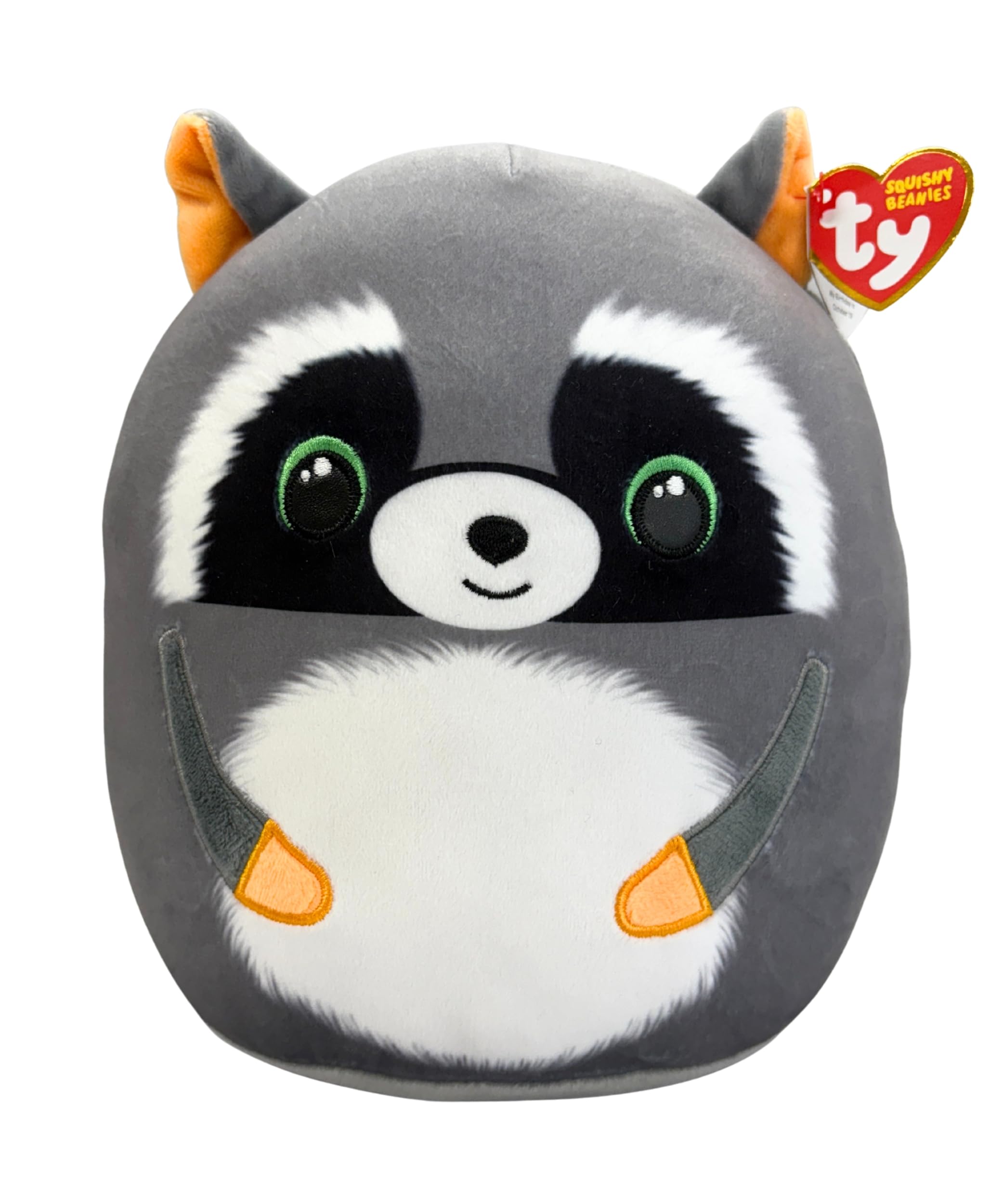 TY Sneaky Raccoon - Squishy Beanie 10" | Soft Plush Toy for Kids, Baby Toy, Cuddly Teddy, Stuffed Collectible Plushies
