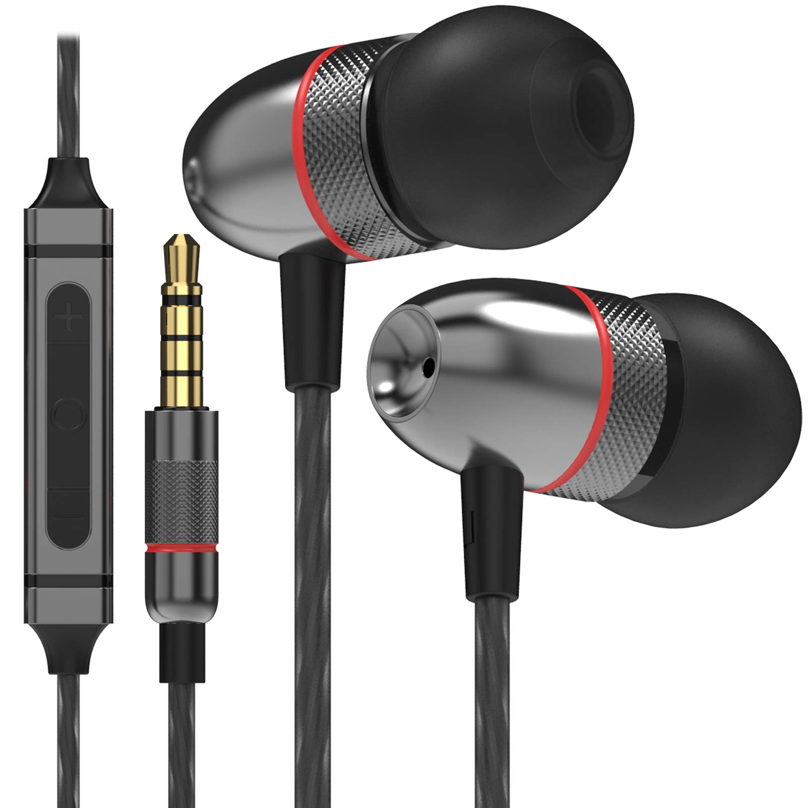 Betron ELR50 Wired Earphones In-Ear Headphones with Microphone Noise Isolation Deep Bass Tangle-Free Cable High-Fidelity Stereo Sound 3.5mm Jack Lightweight and Durable Black — image 1