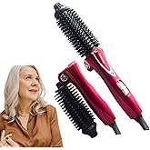 Mini Collaspe Hair Curler, Tangle-Free Curling Iron Brush and Volumizer, 1 inch Dual Voltage Travel-Friendly Tourmaline Ceramic Ionic Brush Styling Wand（Don't Blow Air