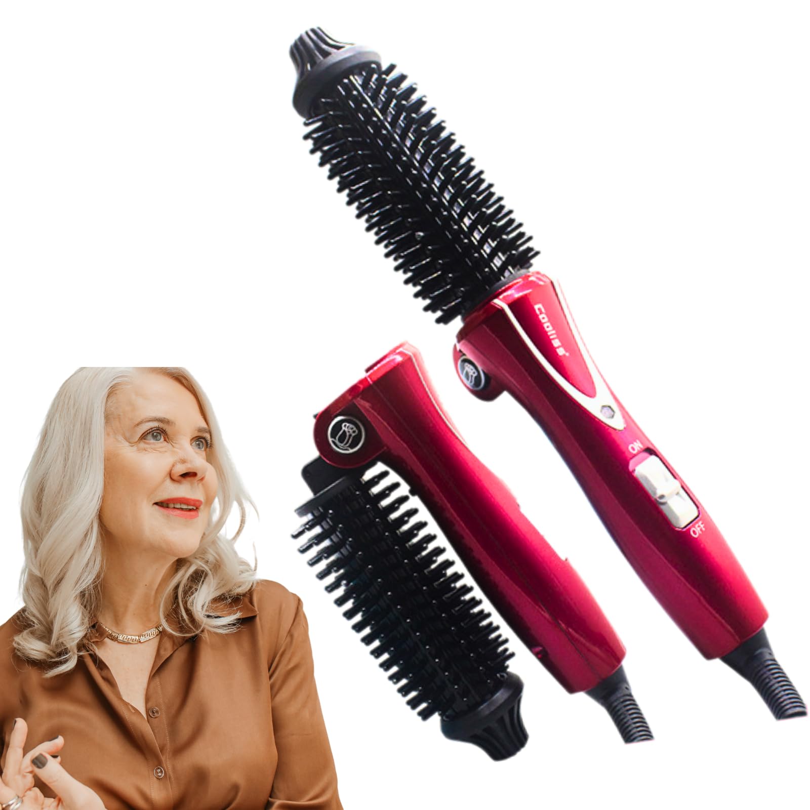 Photo 1 of Mini Collaspe Hair Curler, Tangle-Free Curling Iron Brush and Volumizer, 1 inch Dual Voltage Travel-Friendly Tourmaline Ceramic Ionic Brush Styling Wand?Don't Blow Air