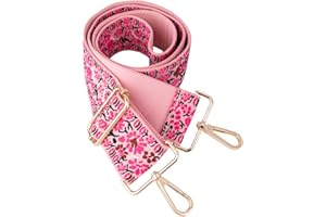 Dsigo Purse Strap, 2" Wide Gold Buckle Embroidery Crossbody Shoulder Strap for Bag Handbag Canvas Bag Crossbody Bags