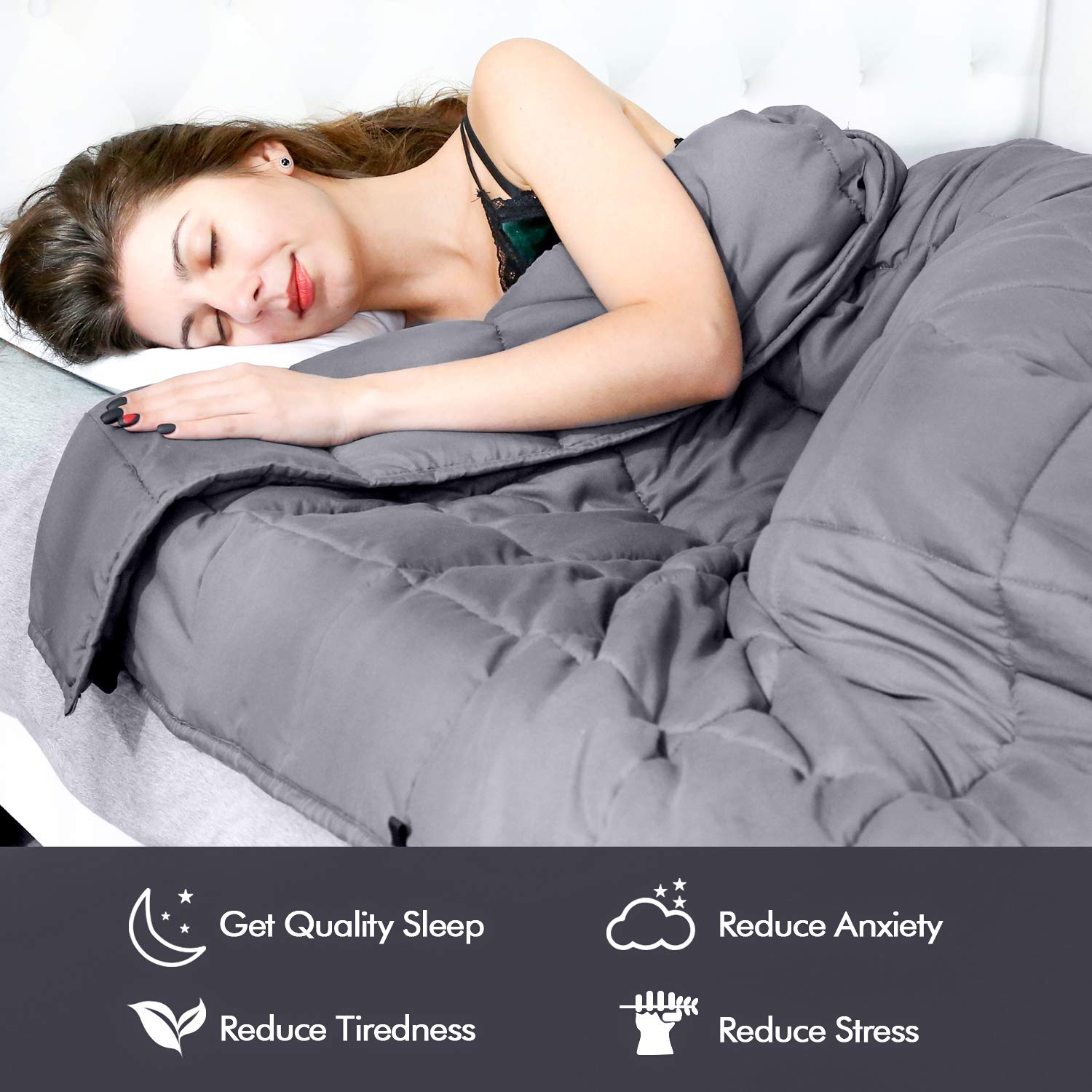 Weighted Blanket for Adults 20lb, 60''x 80'', Heavy Blanket with Glass