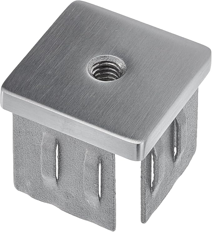 Embout De Tube En Acier Inox V2A Avec Perçage M8 - Endkappe Pour Tube Carré - Marque Cosch-Edelstahl - Neuf - Fabriqué En Allemagne