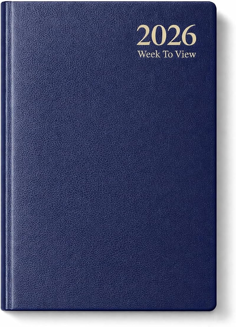 1ABOVE 2026 A5 Week-to-View Diary Casebound Hardback Blue 60gsm Paper