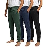 Real Essentials 3 Pack: Men's Ultra Soft Cotton Pajama Pants - Sleep Lounge PJ Joggers with Pockets (Available in Big & Tall)