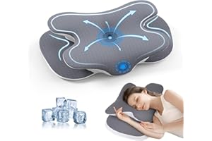 JINXIA Cervical Neck Pillow for Neck and Shoulder, Odorless Memory Foam Pillows & Soft Silk Cover, Ergonomic Orthopedic Neck 
