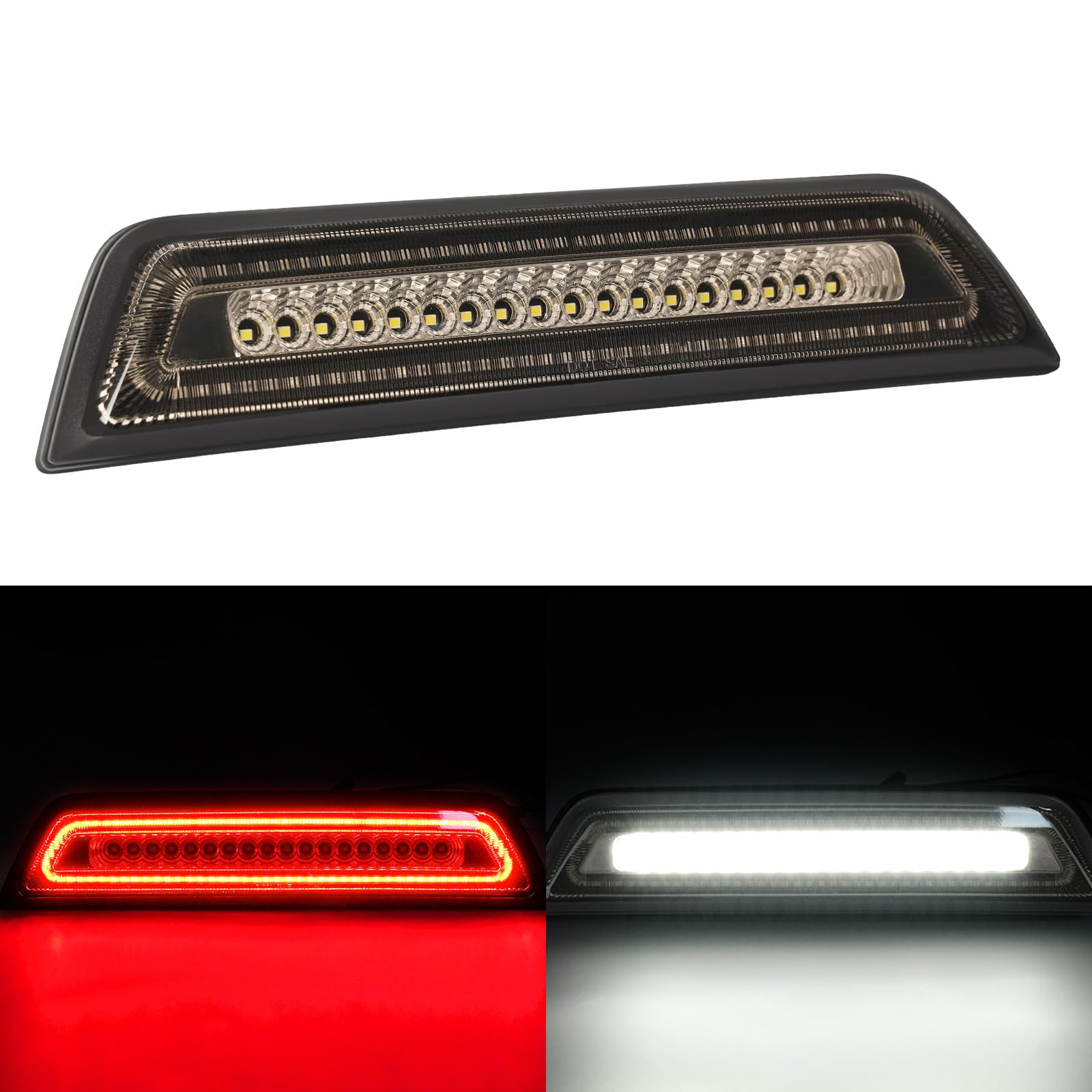 Photo 1 of LED Third 3rd Brake Light Fit for 2016 2017 2018 2019 2022 2021 2022 2023 Tacoma Limited SR SR5 TRD Off-Road Pro Sport, Rear Cab Cargo Lamp Red High Mount Brake Light Smoky Lens (For Double Cab only)