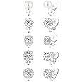 Cubic Zirconia Clip on Earrings - Women Hypoallergenic Comfortable Non Pierced Stud Earrings for Wedding and Dance Competitions, Clip-on Earrings Silver Gold