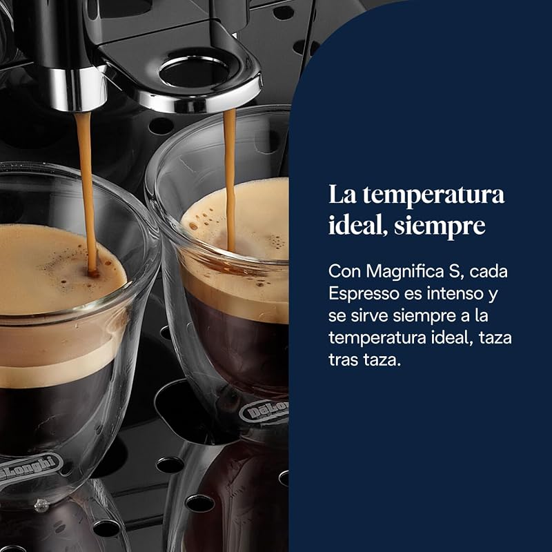 Magnifica S - Cafetera Superautomática 2 Bebidas Negro