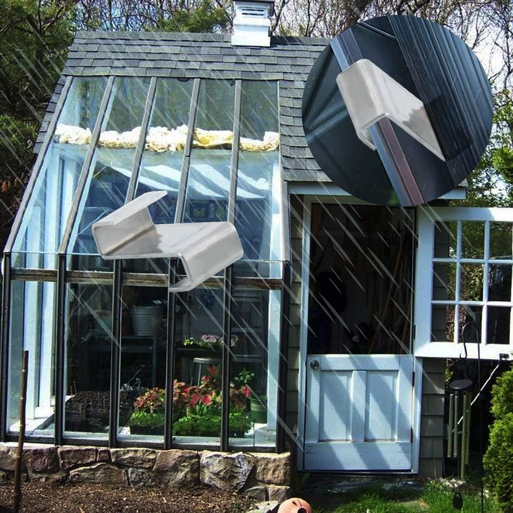 Skystuff 75 Pcs Greenhouse Overlap Z Clips for Greenhouse Glass