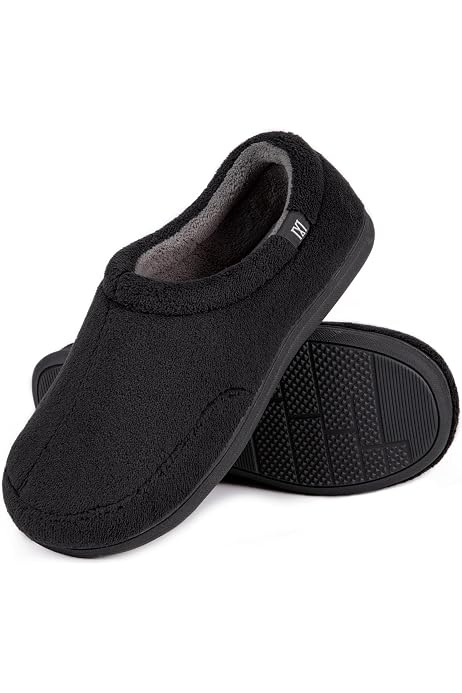 LongBay Men's Cozy Moccasin Slippers 