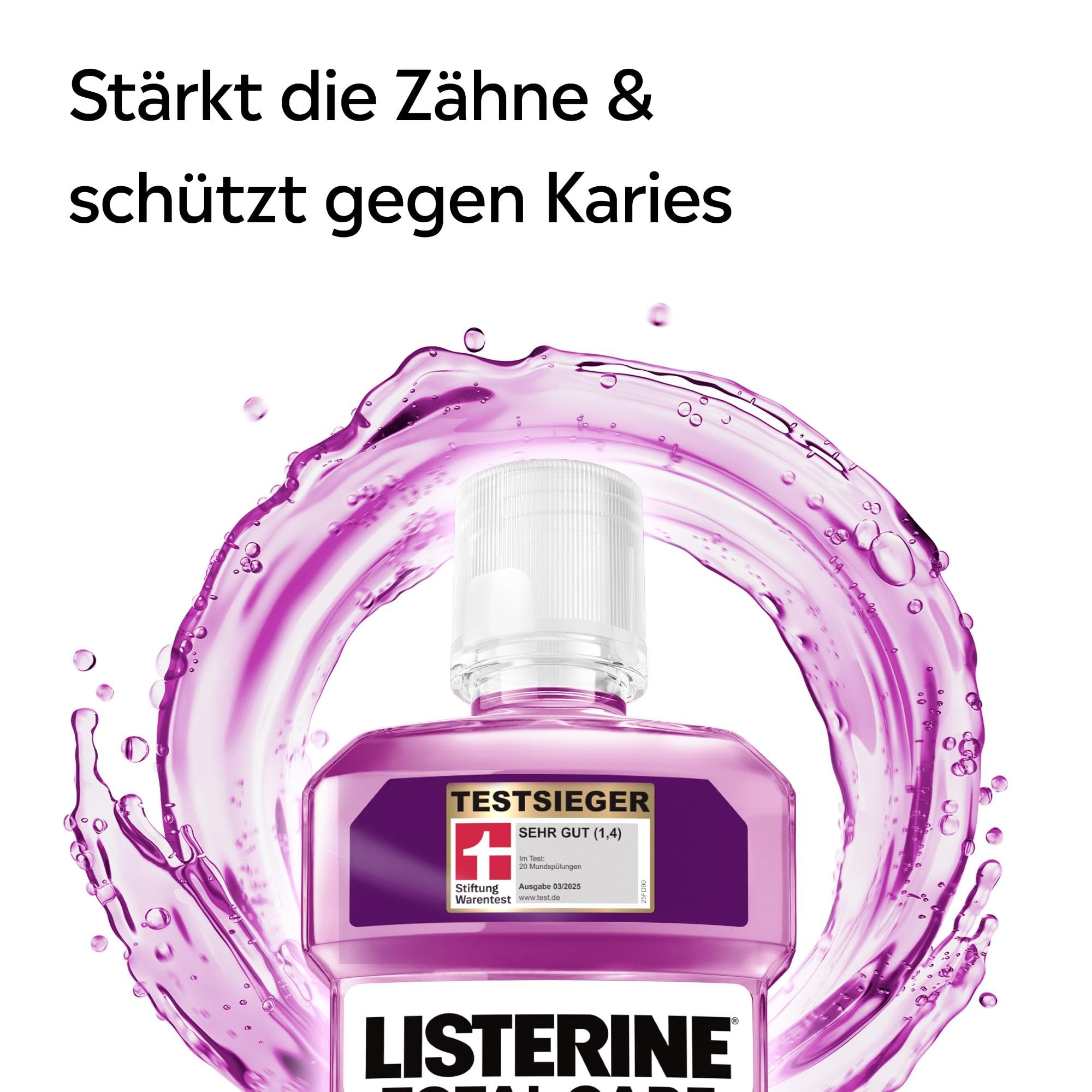 LISTERINE Total Care Zahn-Schutz 6 x 500 ml, schützende Mundspülung gegen Karies mit 6 in 1 Wirkung, antibakterielles Mundwasser schützt vor Zahnfleischproblemen, bis zu 24h frischer Atem 6