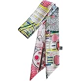 Elegant skinny Scarves for Women Holiday Gift Idea for Her Luxury Silky Ribbon for Purse Handle, Hair&Neck Fashion Accessory