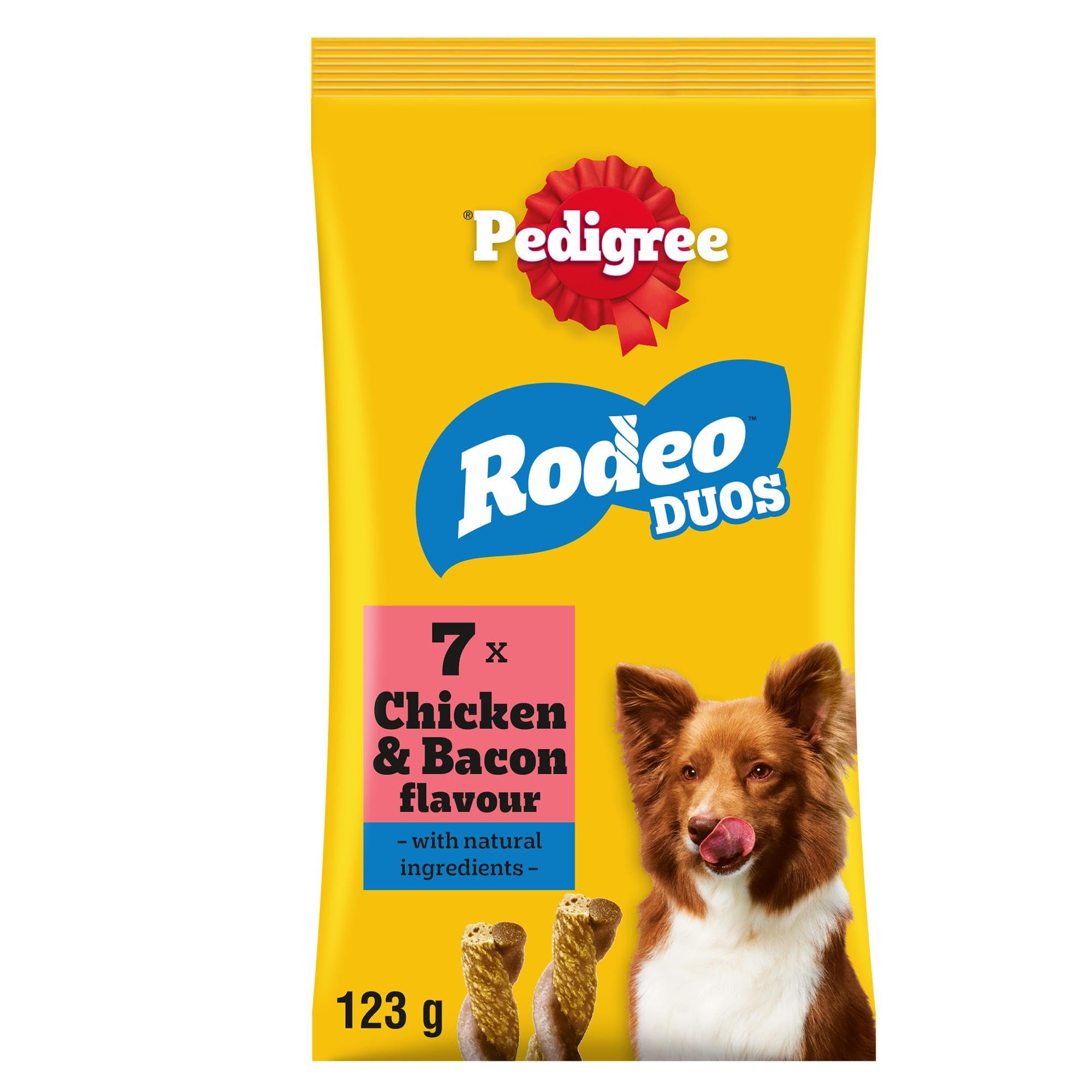 Pedigree Rodeo Duos - Dog Treats - with Chicken & Bacon - 70 Sticks (Pack of 10)