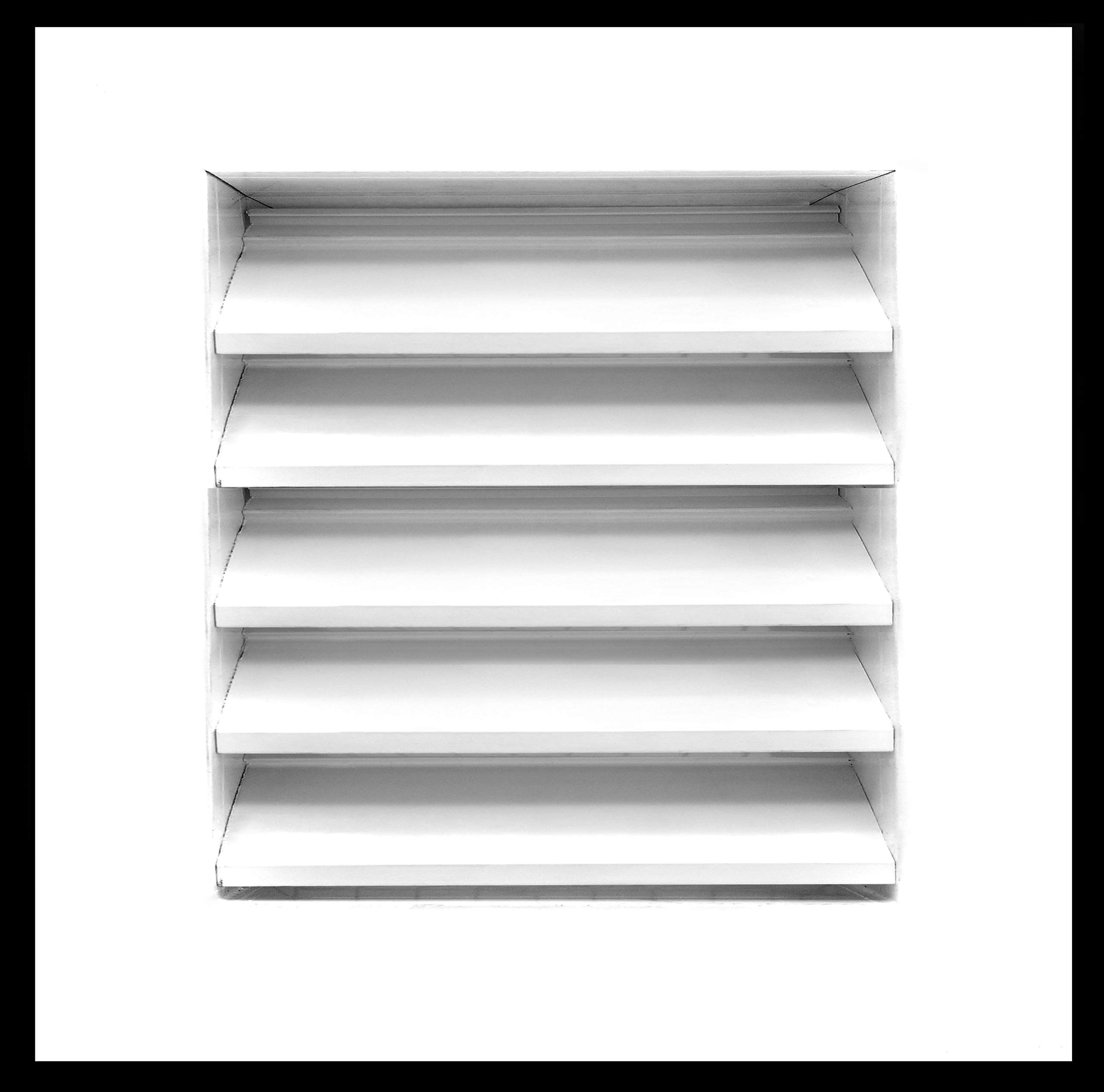 Photo 1 of HVAC Premium 12"W x 12"H Aluminum Exterior Gable Louver Vent for Walls & Crawlspace - Weather-Resistant Air Grille with Screen Mesh - White [Outer Dimensions 13.75"W x 13.75"H]