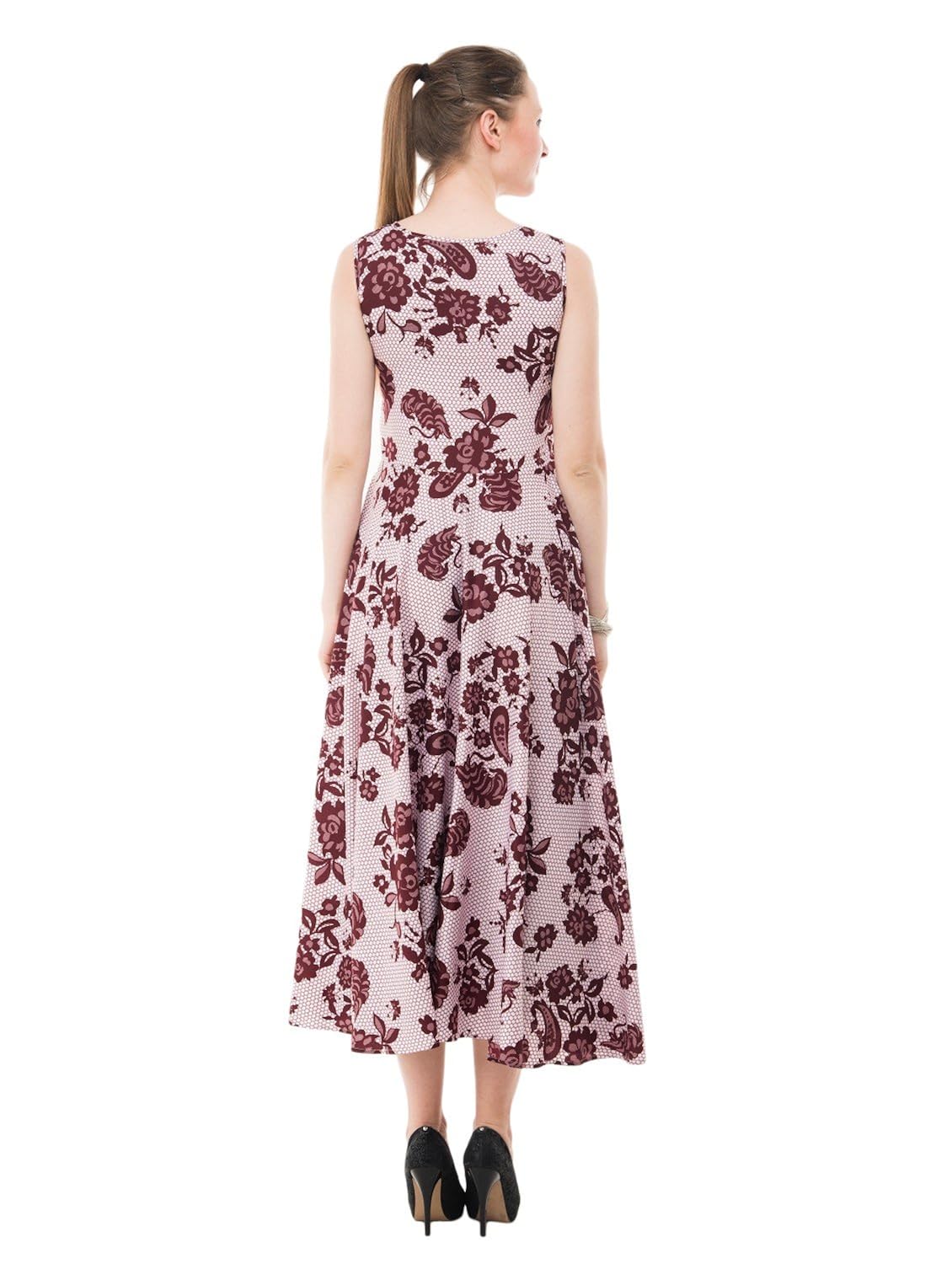 karmic vision women's multi-coloured fit & flare maxi dress