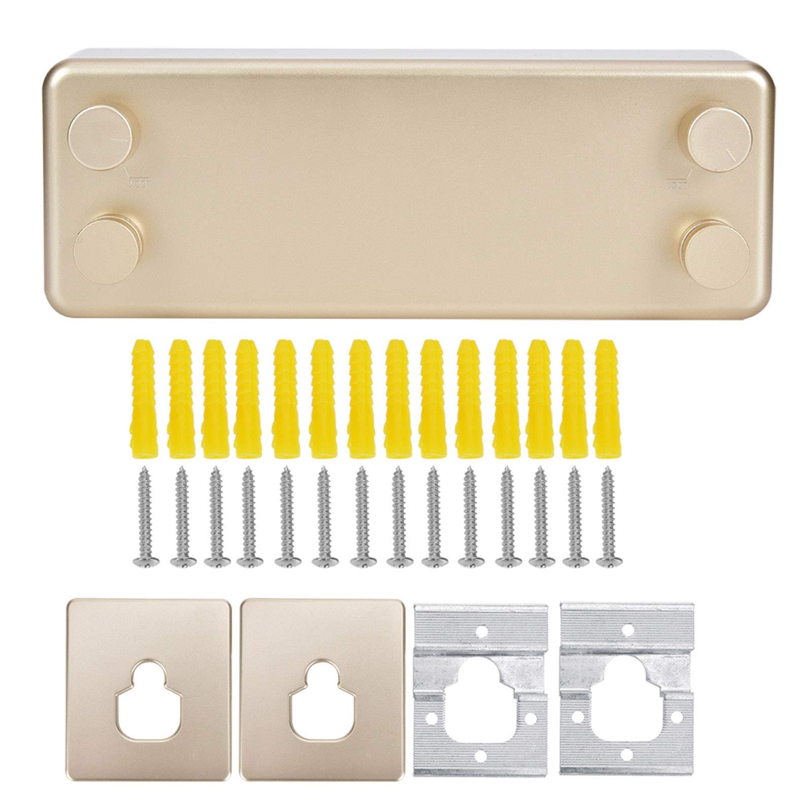 Retractable Clothesline Indoor Wall Dryer Pull Out Stainless Steel Clothesline Extendable Clothesline for Balcony, Shower, Bathroom or Laundry Room, to 4.2 M Each (9024G Gold Double Rope Clothesline)