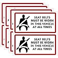 Seat Belts Must Be Worn In This Vehicle Sign Stickers,4x2 Inch,8 Pcs Per Pack