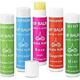 ALIDA PURE Aria Lip Balm Collection, Vegan Set, Beeswax Free, with Organic Jojoba and Avocado Oil, Vitamin E, Natural Moisturizer for Dry, Chapped Lips, 5 Tube Set