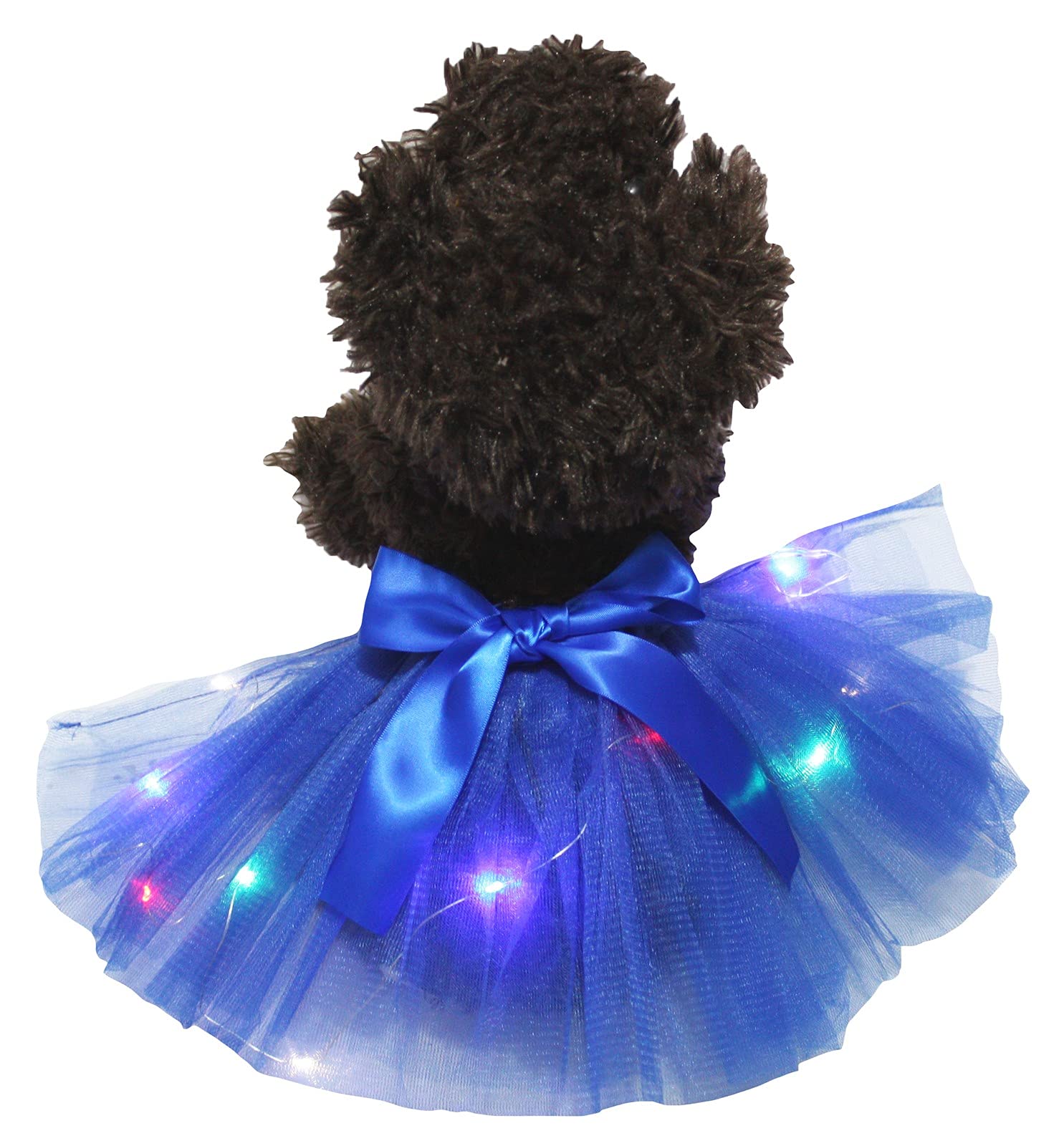 Petitebelle Single Color LED Lighting Puppy Dog Tutu (Royal Blue, Medium)