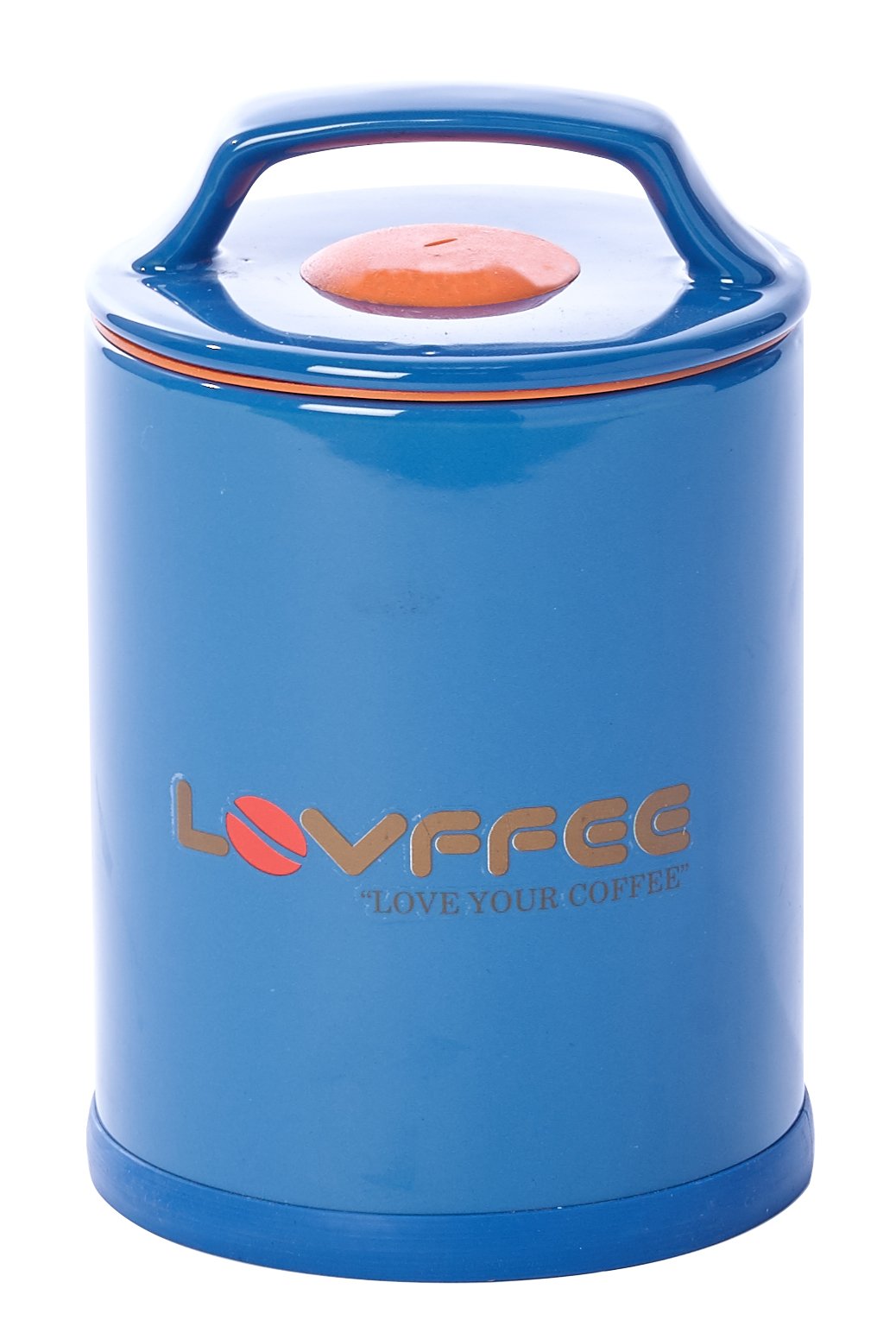 LOVFFEE Blue Ceramic Premium Coffee Container with Scoop. Hold 1 LB Whole Bean or Ground Bean.