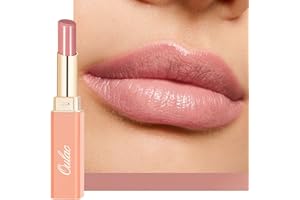 Oulac Moisturizing Shine Mauve Pink Lipstick for Women - 2 in 1 Glossy Light Pink Tinted Lip Balm, Hydrating Winter Lipstick for Dry Lips,Shine Juicy Finish Vegan 2.2g/0.07oz (14)