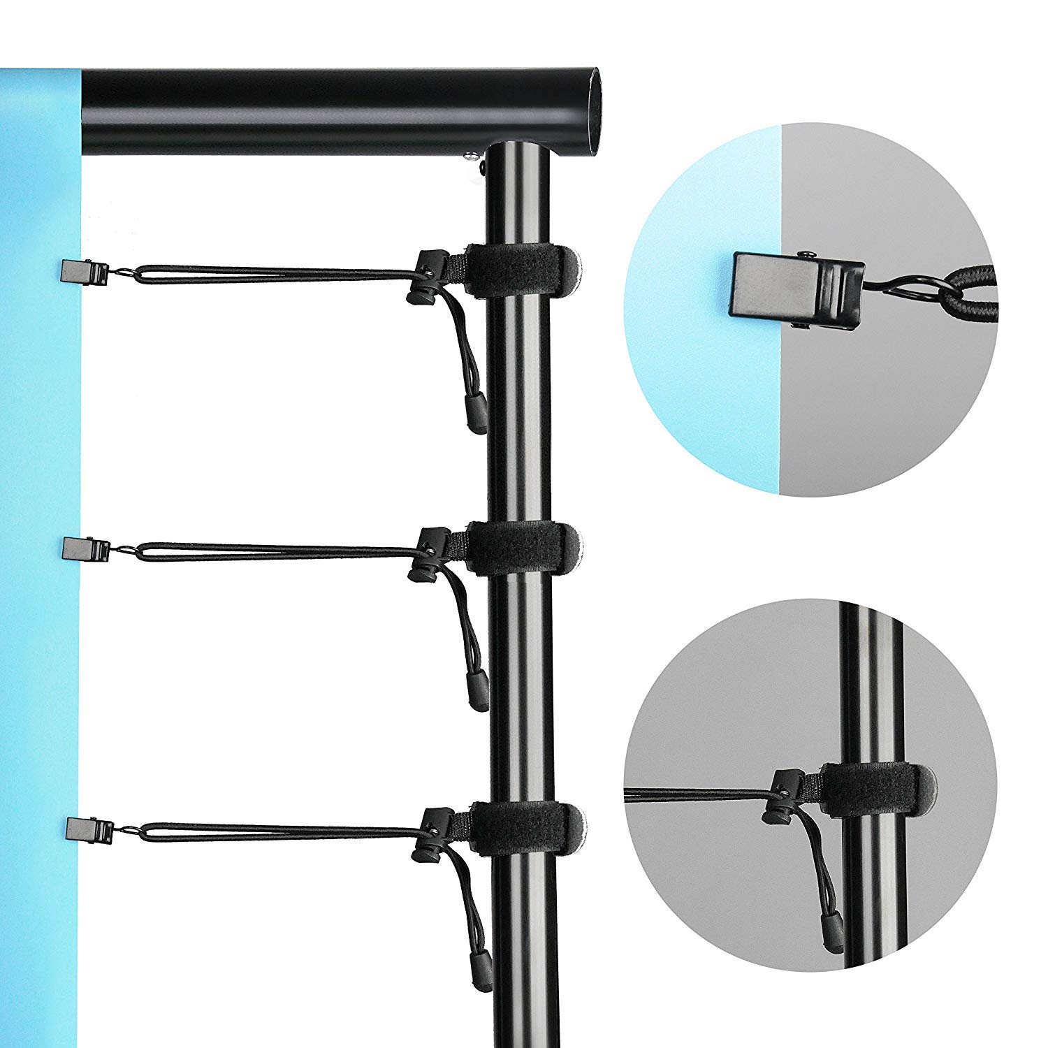 SLOW DOLPHIN 10 x 10Ft Photo Video Studio Heavy Duty Adjustable Muslin Backdrop Stand Background Support System Kit for Photography with Carrying Bag 8 Pcs Clip Clamps