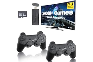 FAFAAWFF M8 Retro Stick - Revisit Classic Games with Built-in 9 Emulators, 20,000+ Games, 4K HDMI Output, and 2.4GHz Wireless Controller for TV Plug and Play